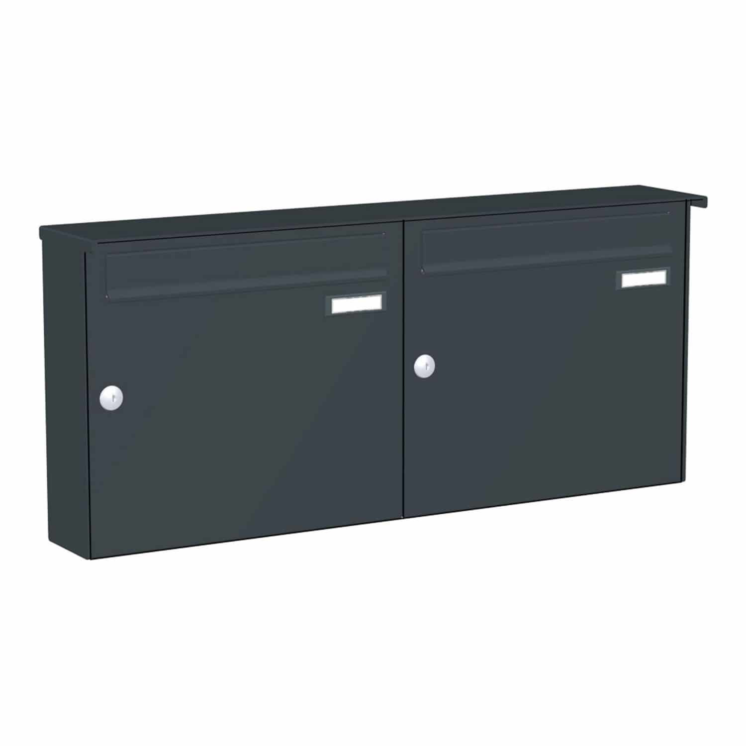 Briefkastenanlage | Aufputz | 2-fach | Senkrecht | Farbe
