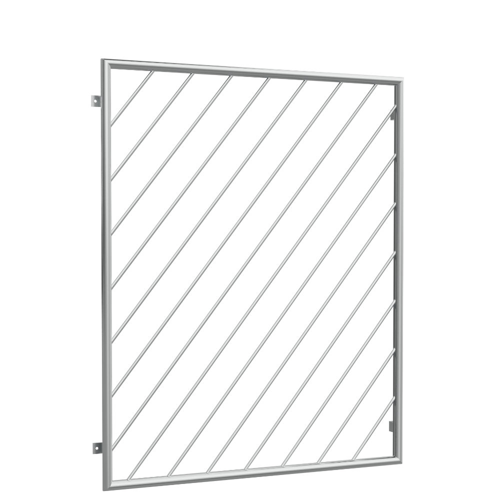 Grille de défense pour fenêtres en acier inoxydable à barres diagonales 1