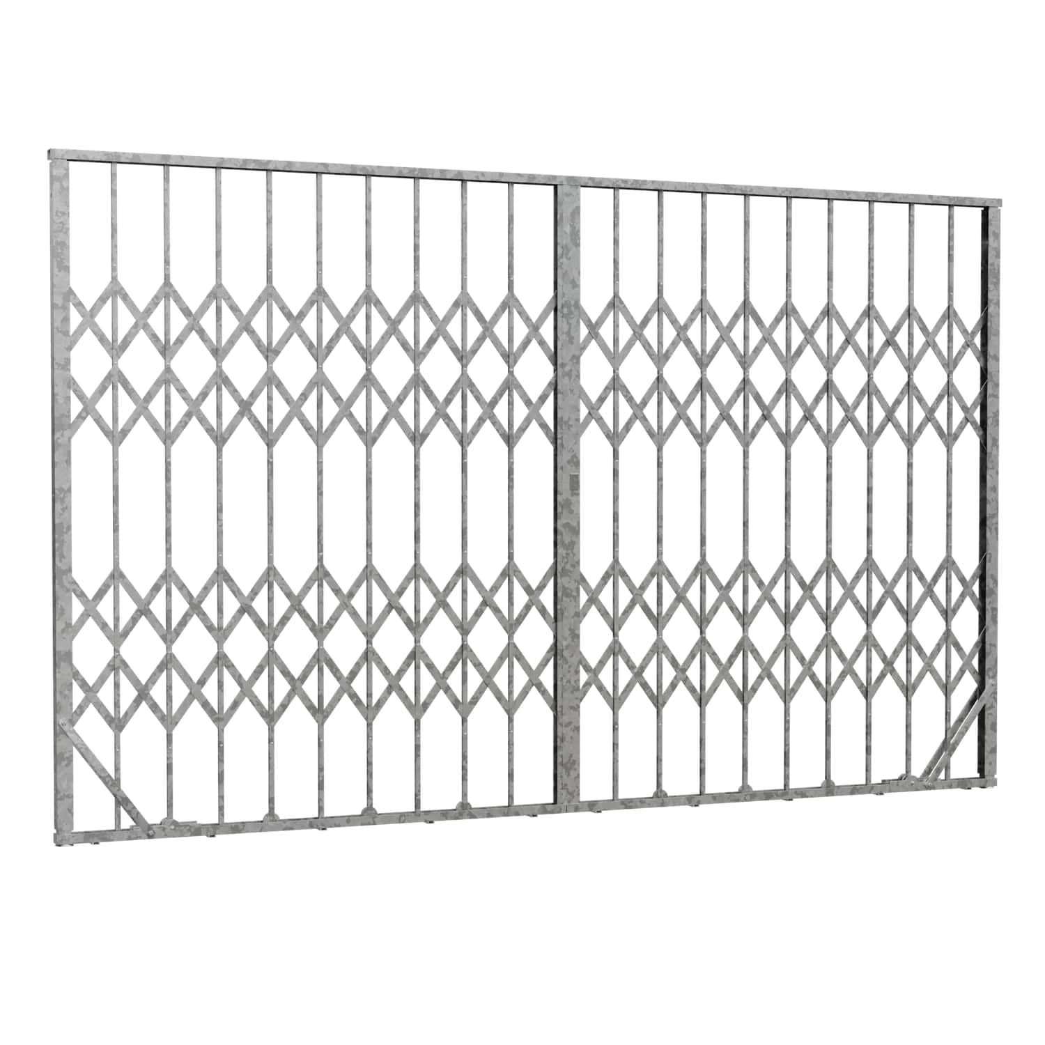 Grille articulée galvanisée à 2 battants