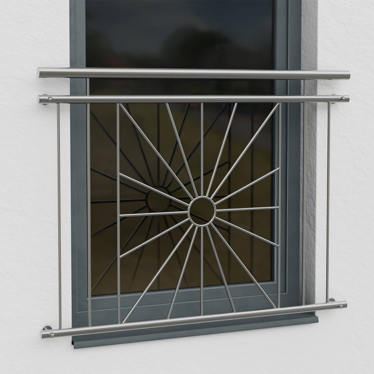 Balcon à la française Cercle solaire en acier inoxydable 