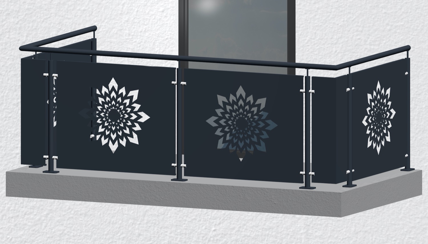 Balustrade de balcon en acier galvanisé plaque design KL