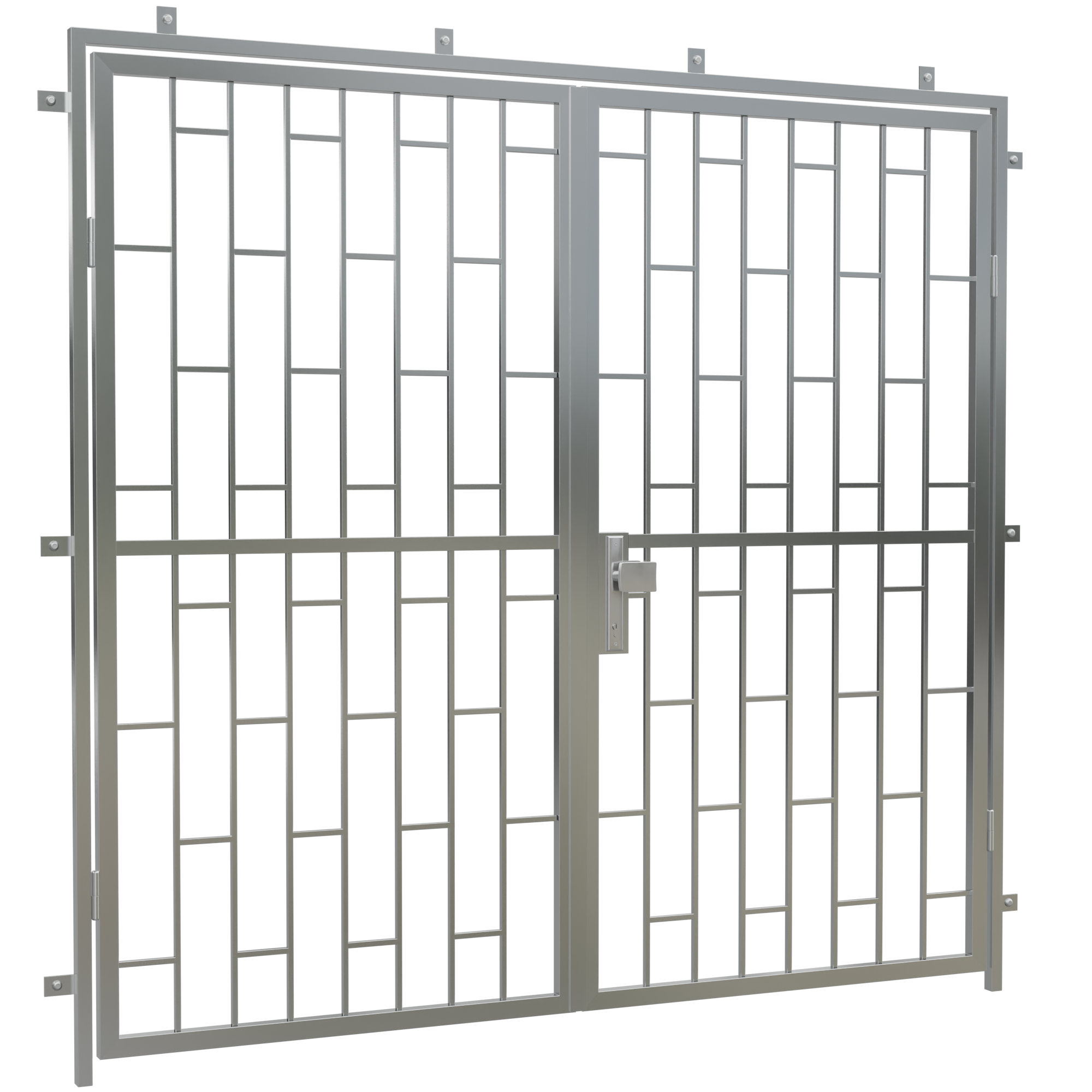 Porte grillagée en acier inoxydable Échelle à 2 battants