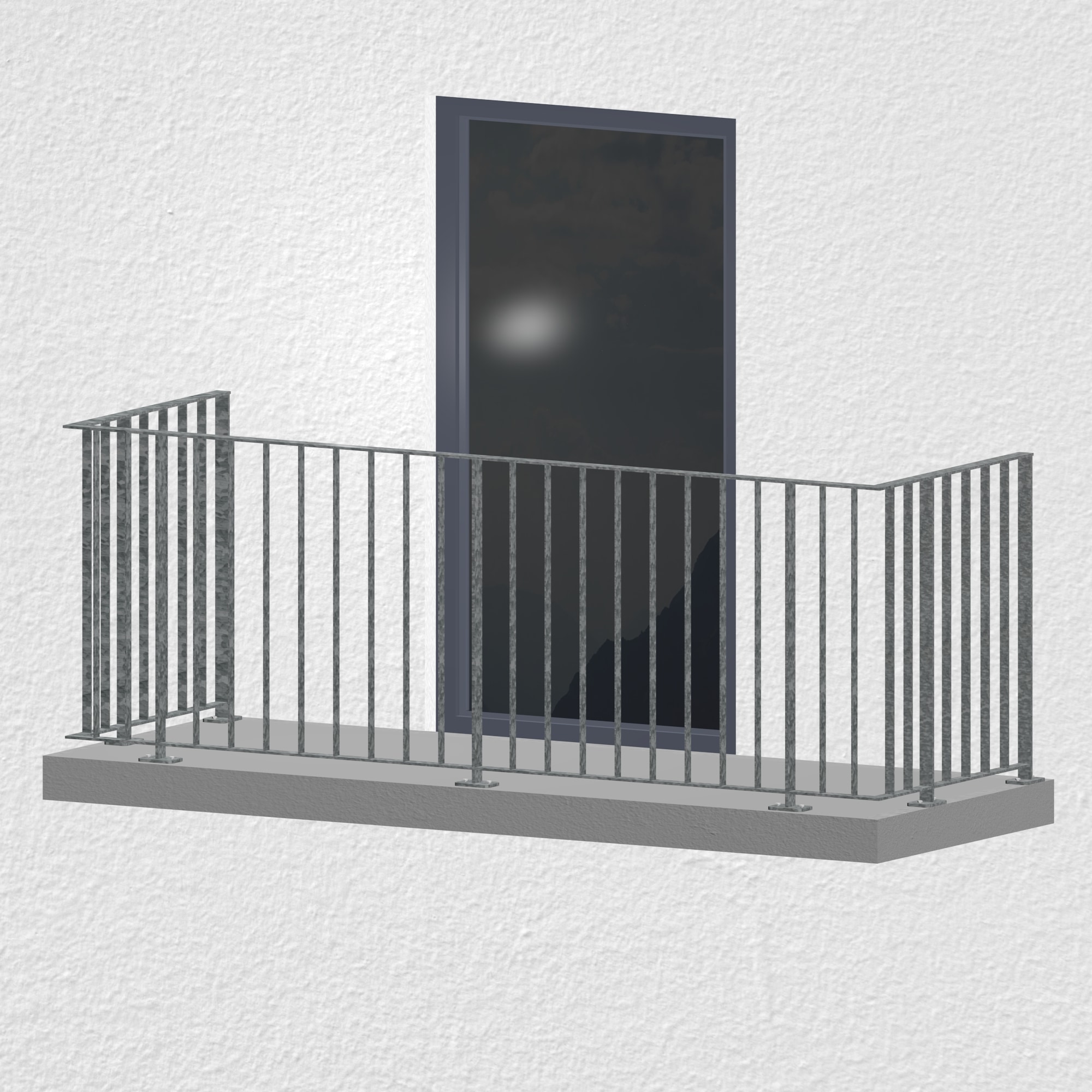 Balustrade de balcon en acier plat galvanisé moderne 