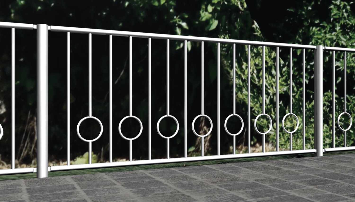 Barrière de jardin en acier inoxydable barre cercle 2 bas, GE