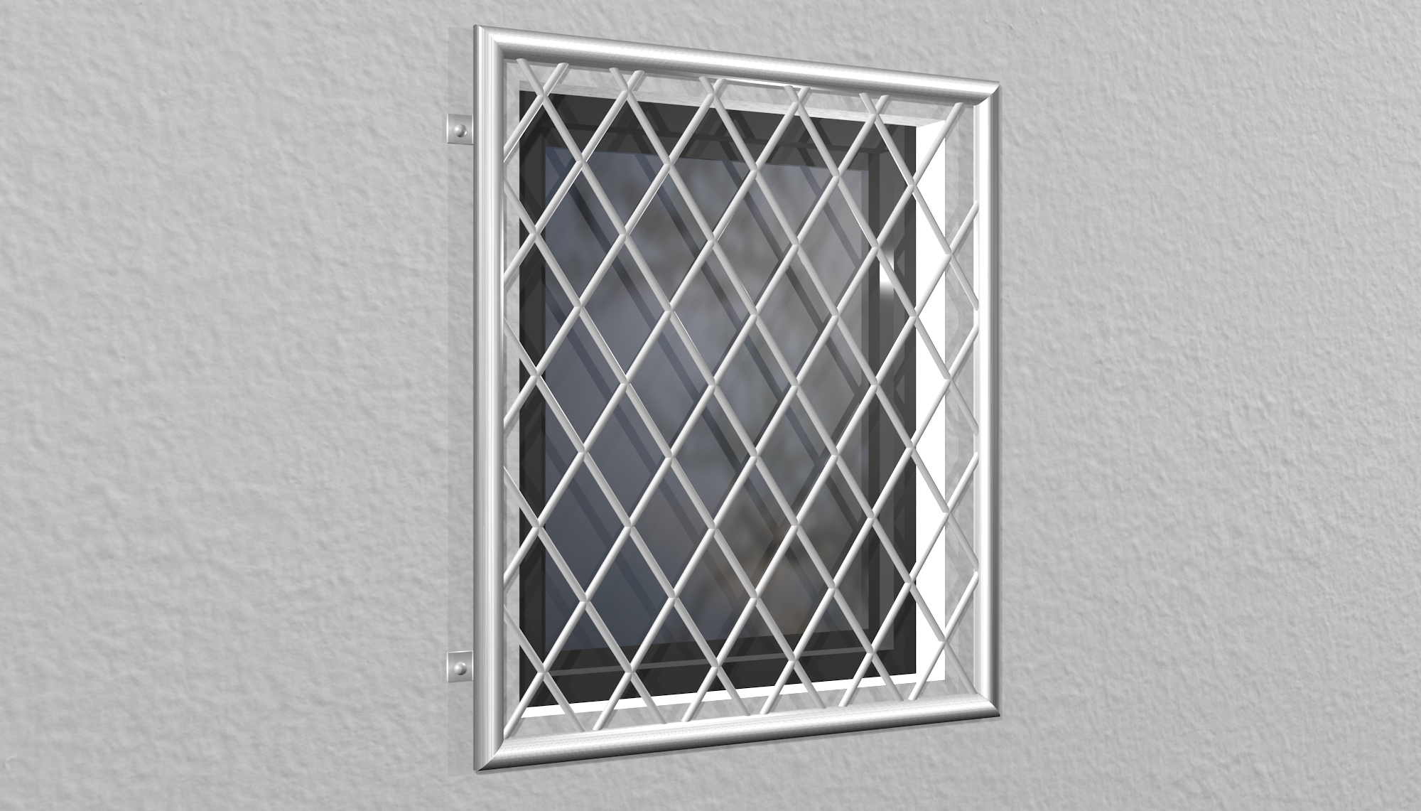 Grille de défense pour fenêtres en acier inoxydable barre ronde en forme de losange