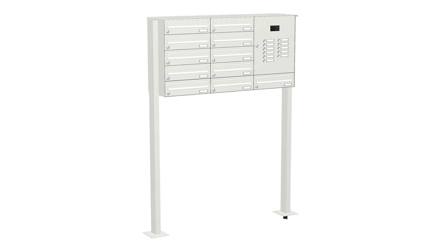 Briefkastenanlage | Freistehend | 11-fach | Waagerecht | Audio | Video | Farbe