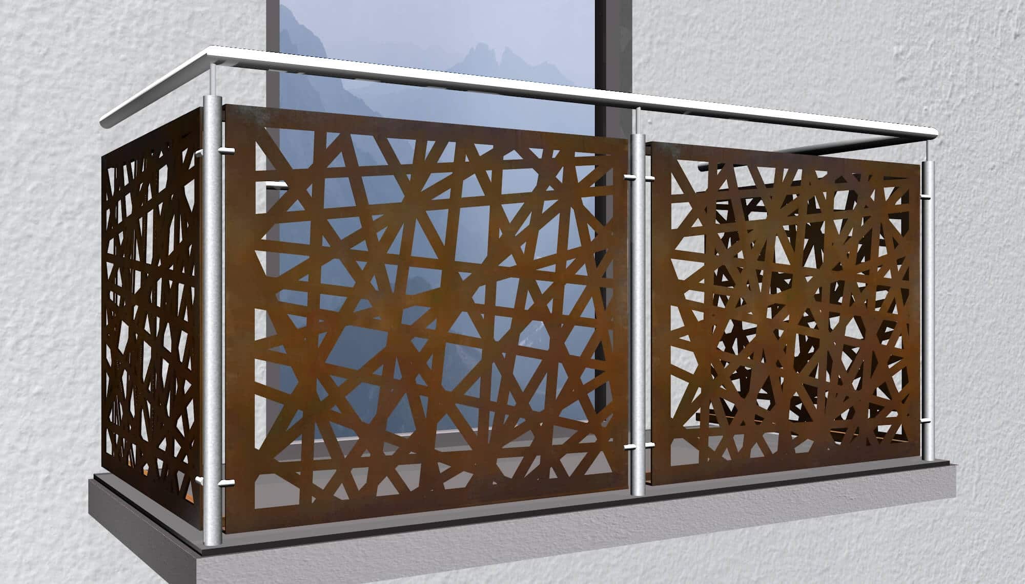 Garde-Corps de balcon en acier Corten AB