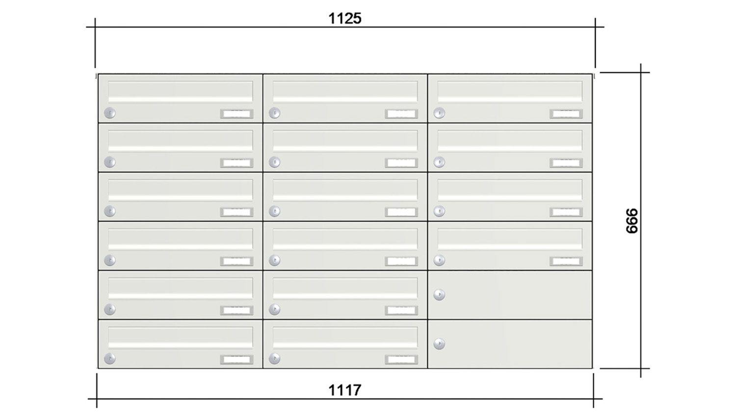Briefkastenanlage | Aufputz | 16-fach | Waagerecht | Farbe