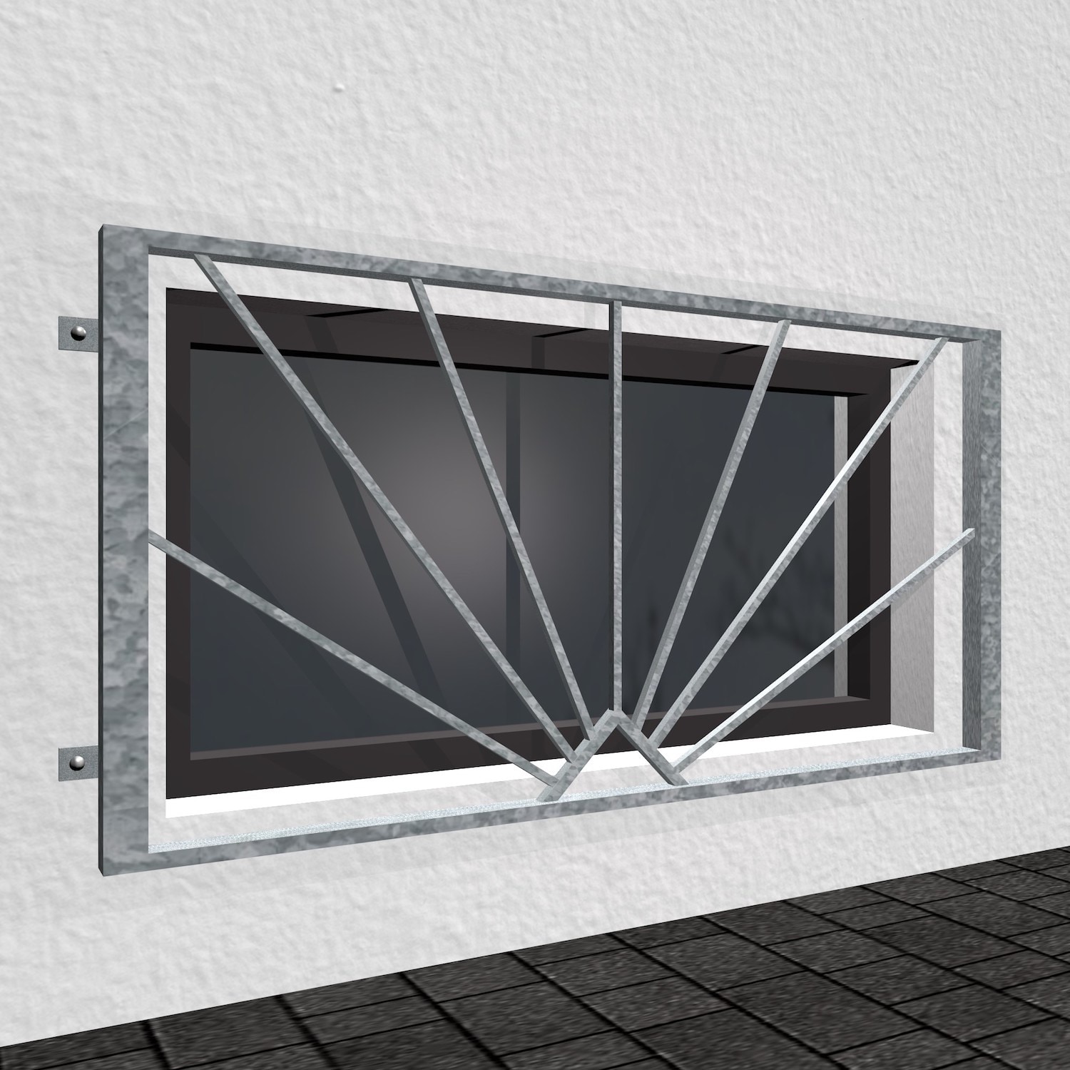 Grille de défense pour fenêtres pour la cave en acier galvanisé Sun