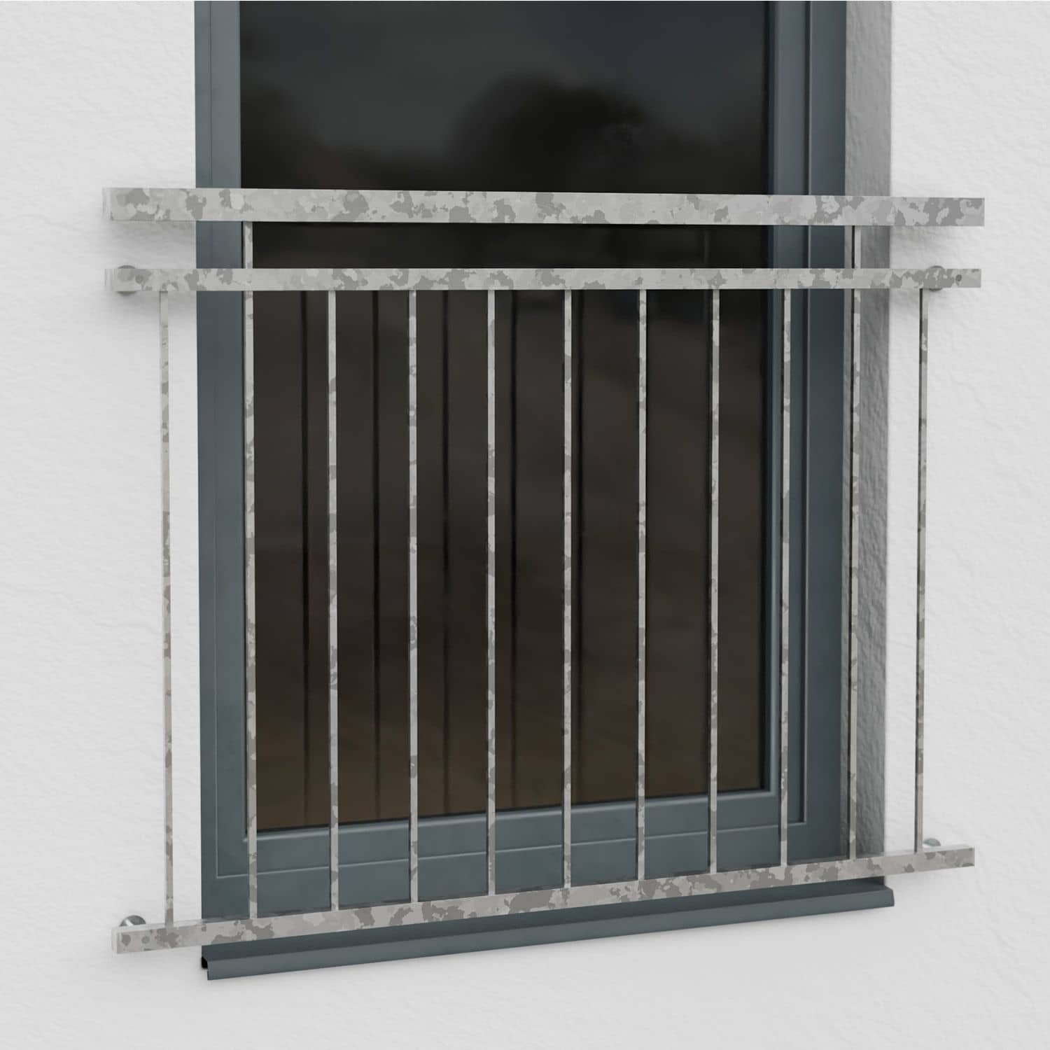 Balcon à la française en acier galvanisé carré