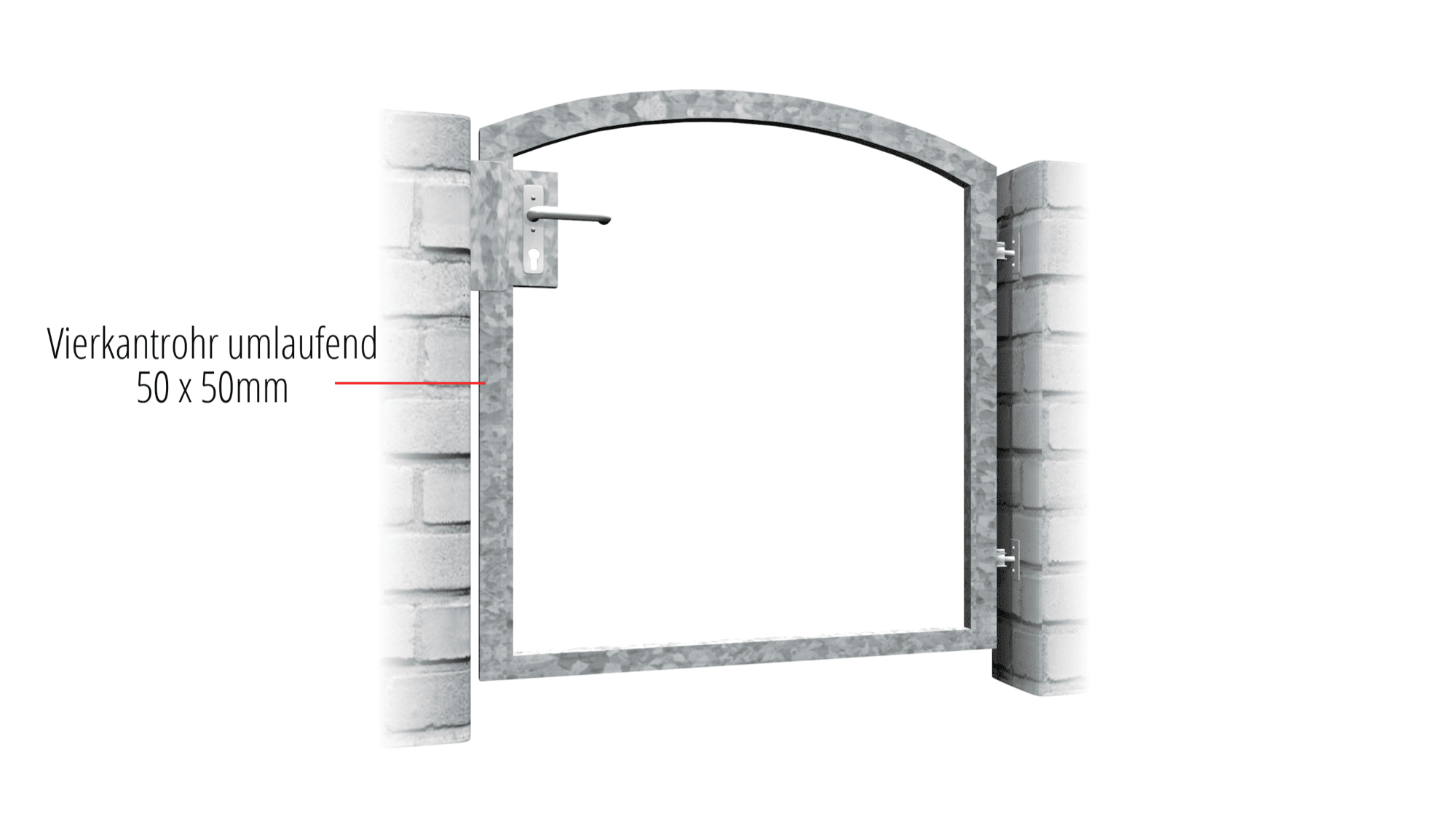 Portillon de jardin en acier galvanisé 1 battant EF, OB