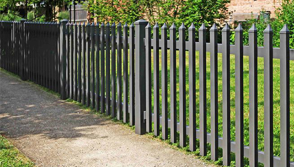 Lattenzaun Alu mit Pfosten, grau - Modell "Modern" Gerade