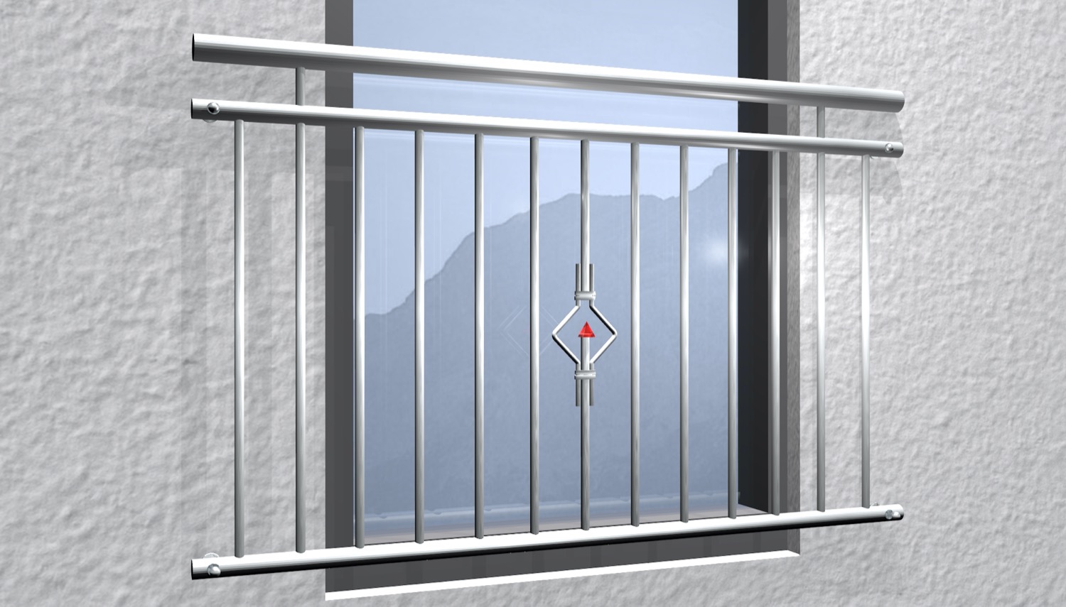 Ornement de balcon à la française en forme de triangle en acier inoxydable 