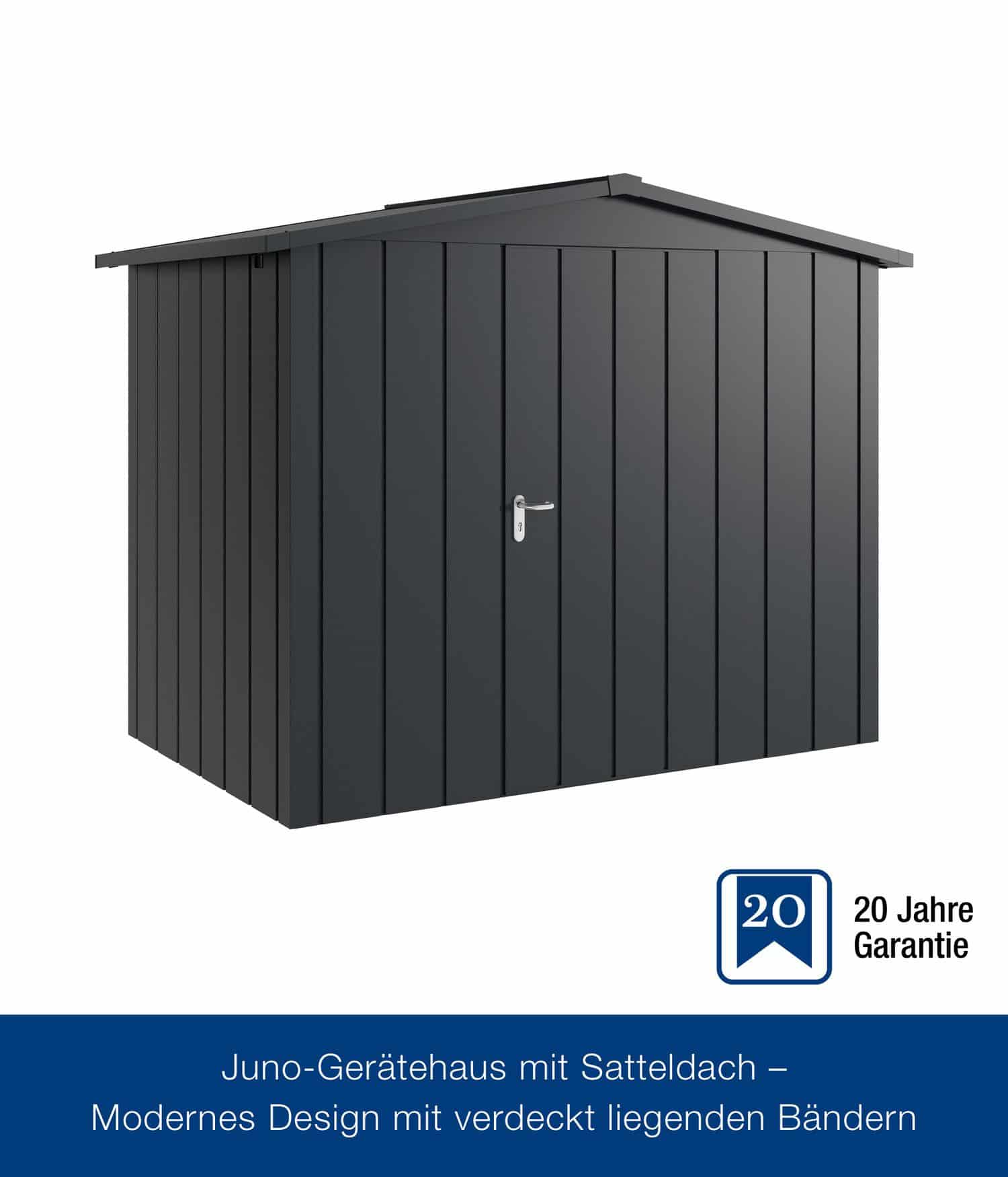 Gerätehaus Hörmann Juno Modern mit Satteldach 1-flügelig