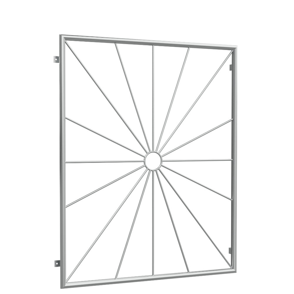 Grille de défense pour fenêtres en acier inoxydable cercle solaire 