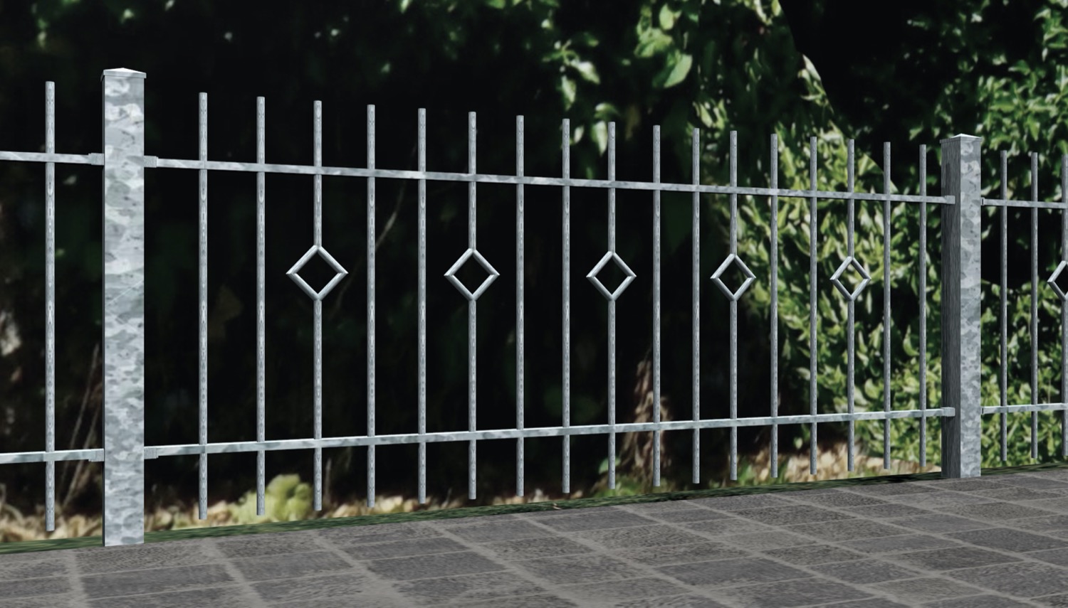 Barre à carreaux en acier galvanisé pour clôture de jardin, GE