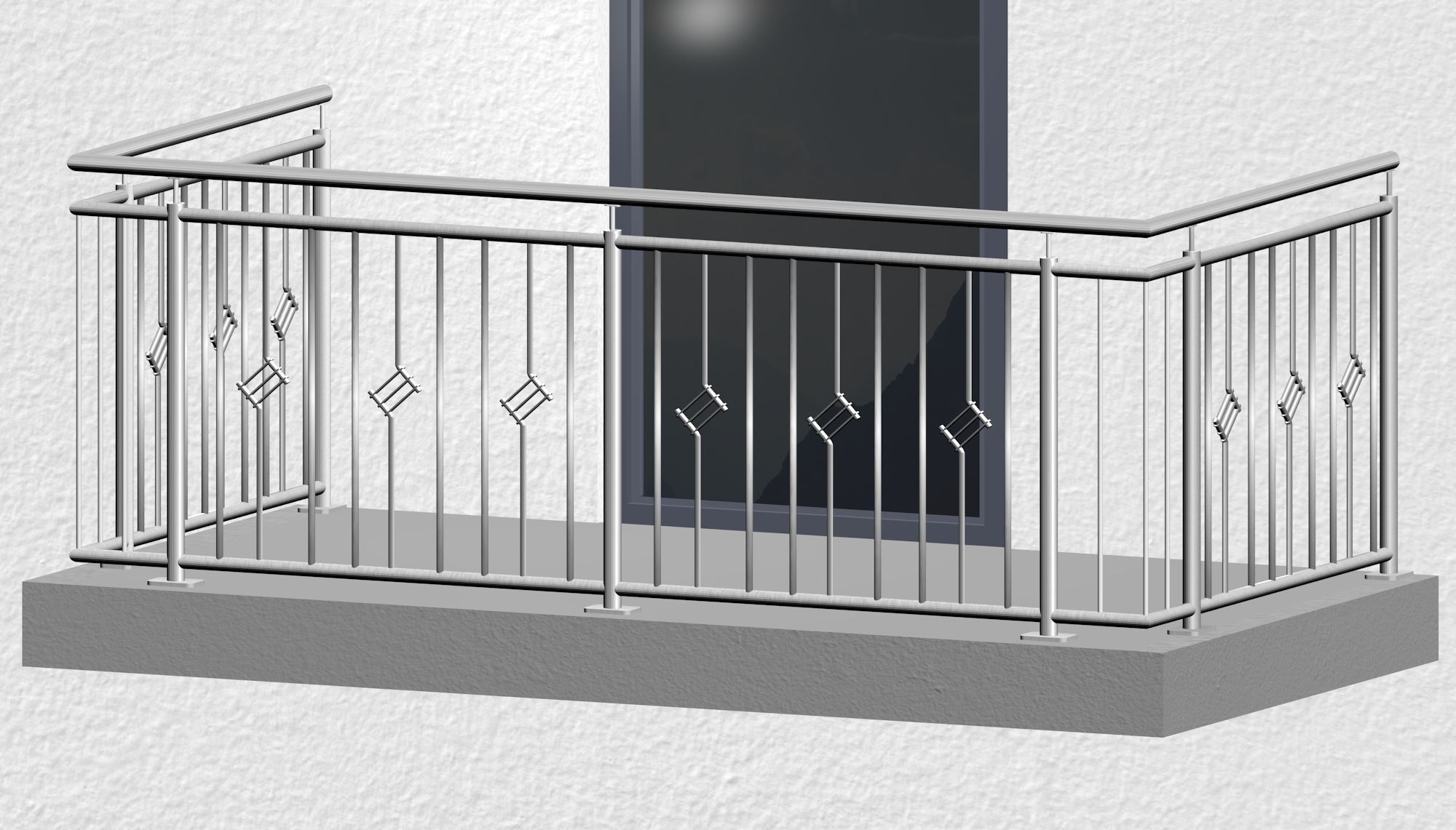 Balustrade de balcon en acier inoxydable treillis ornemental 2