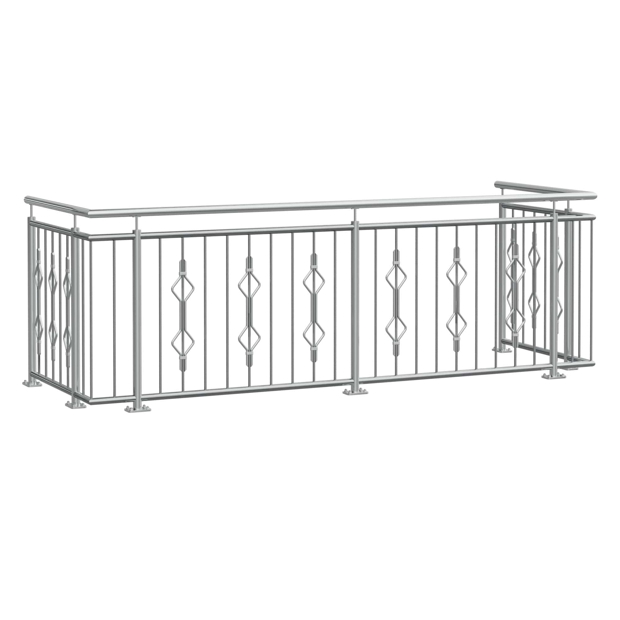 Balustrade de balcon en acier inoxydable Double Triangle 2