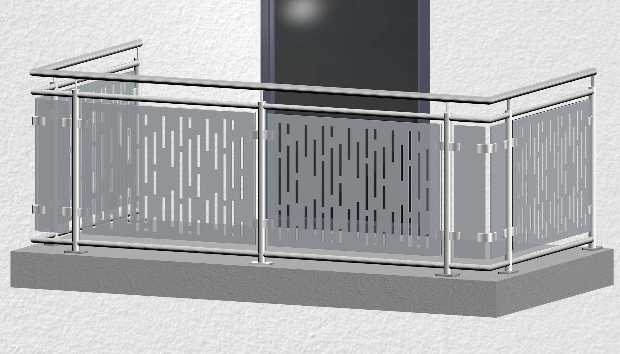 Balustrade de balcon en acier inoxydable design verre SF VE