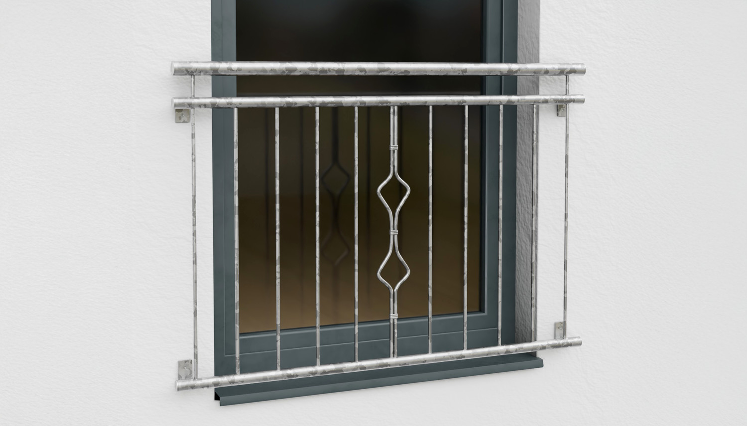 Balcon à la française en acier galvanisé ornement de cloche 