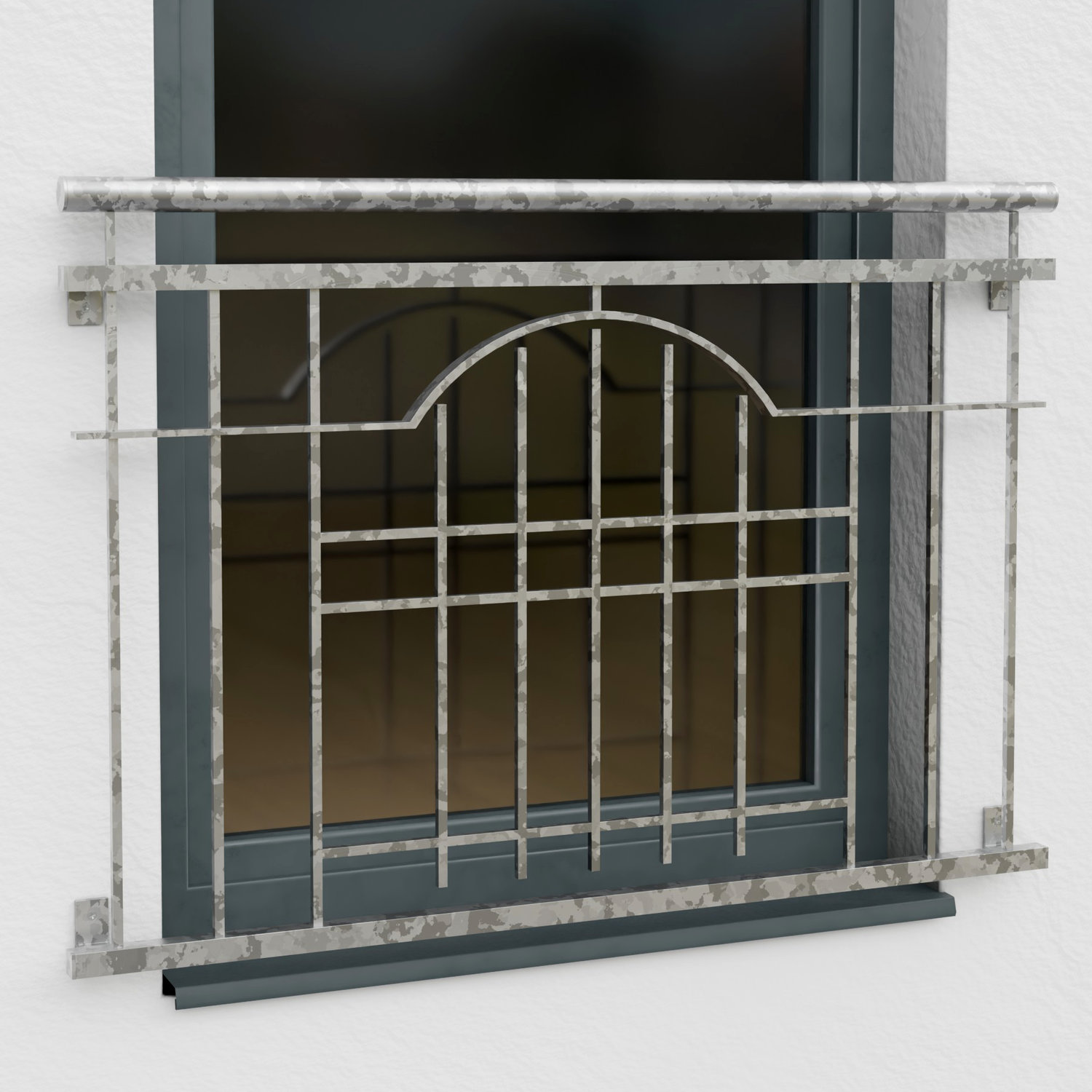 Balcon à la française en acier galvanisé ornement moderne III 