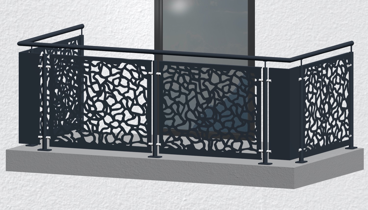 Balustrade de balcon en acier galvanisé plaque design AB 2