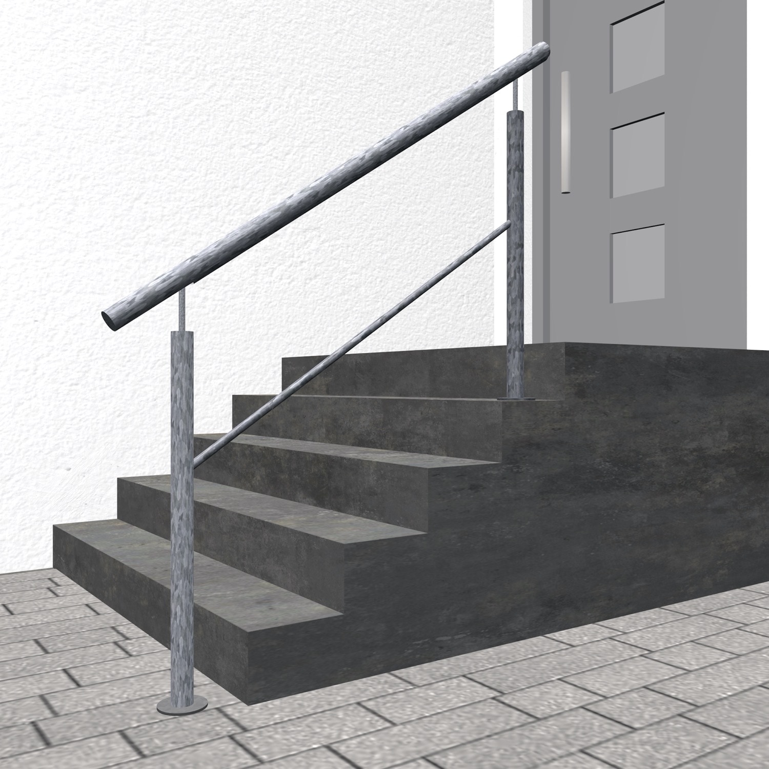 Balustrade d’escalier en acier galvanisé FSG 1-3 entretoises transversales 