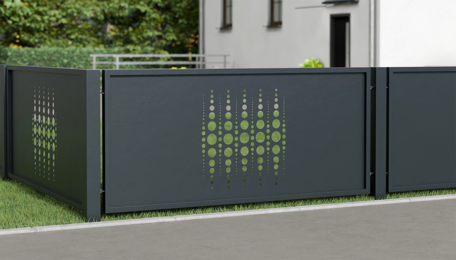 Clôture de jardin en aluminium découpé au laser PE