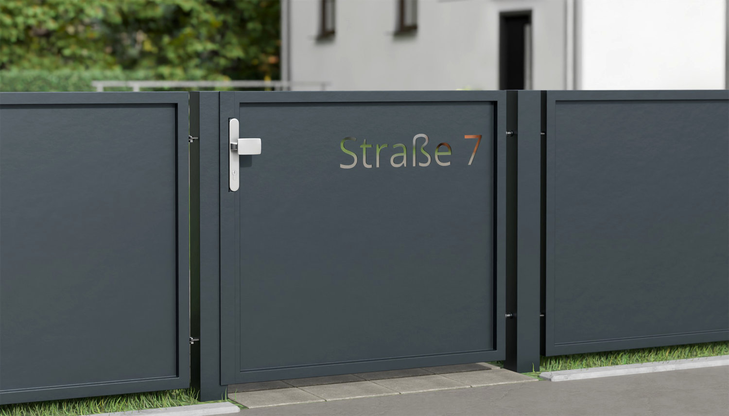 Brise-vue en aluminium à 1 battant pour portillon de jardin, STR, GE