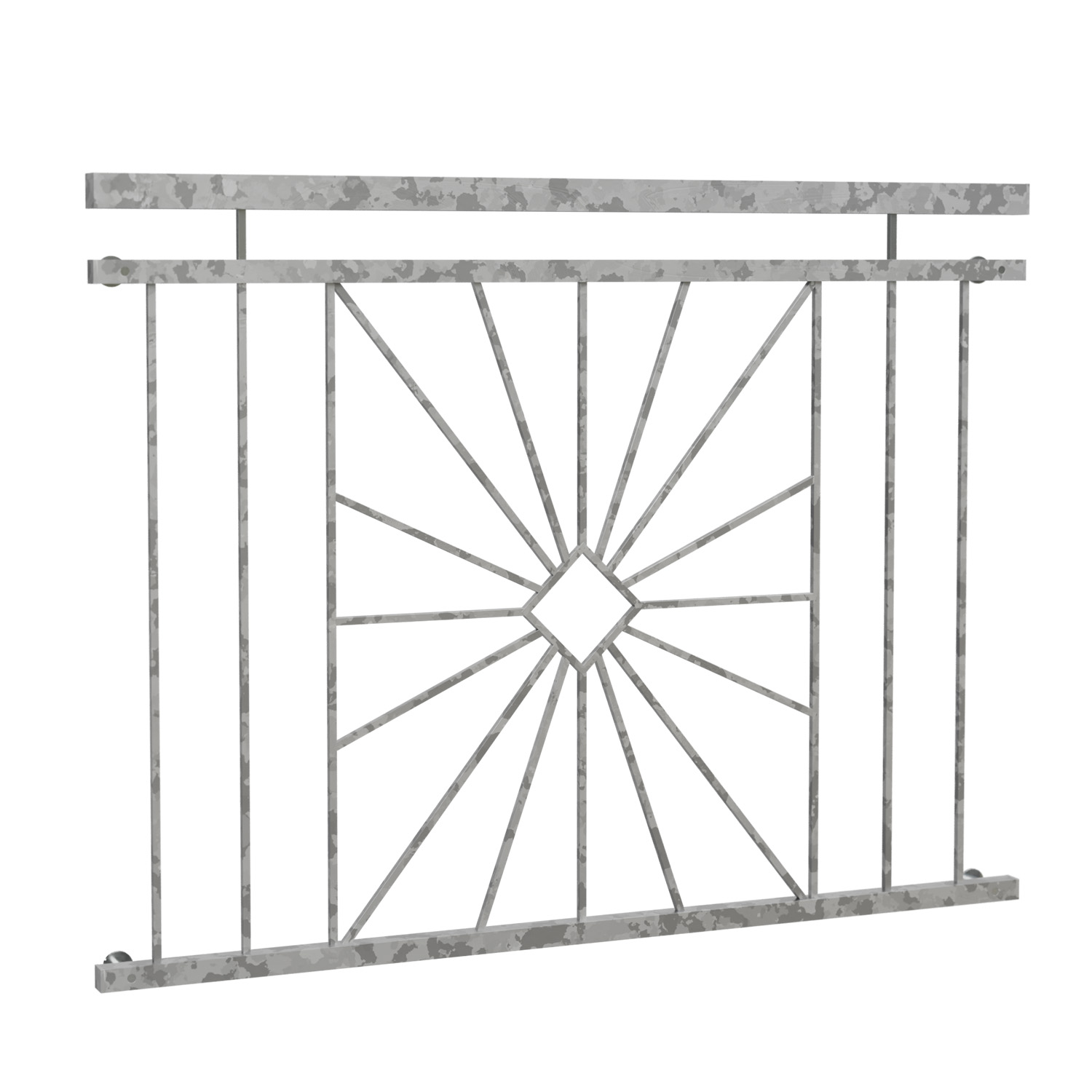 Balcon à la française en acier galvanisé soleil carreau