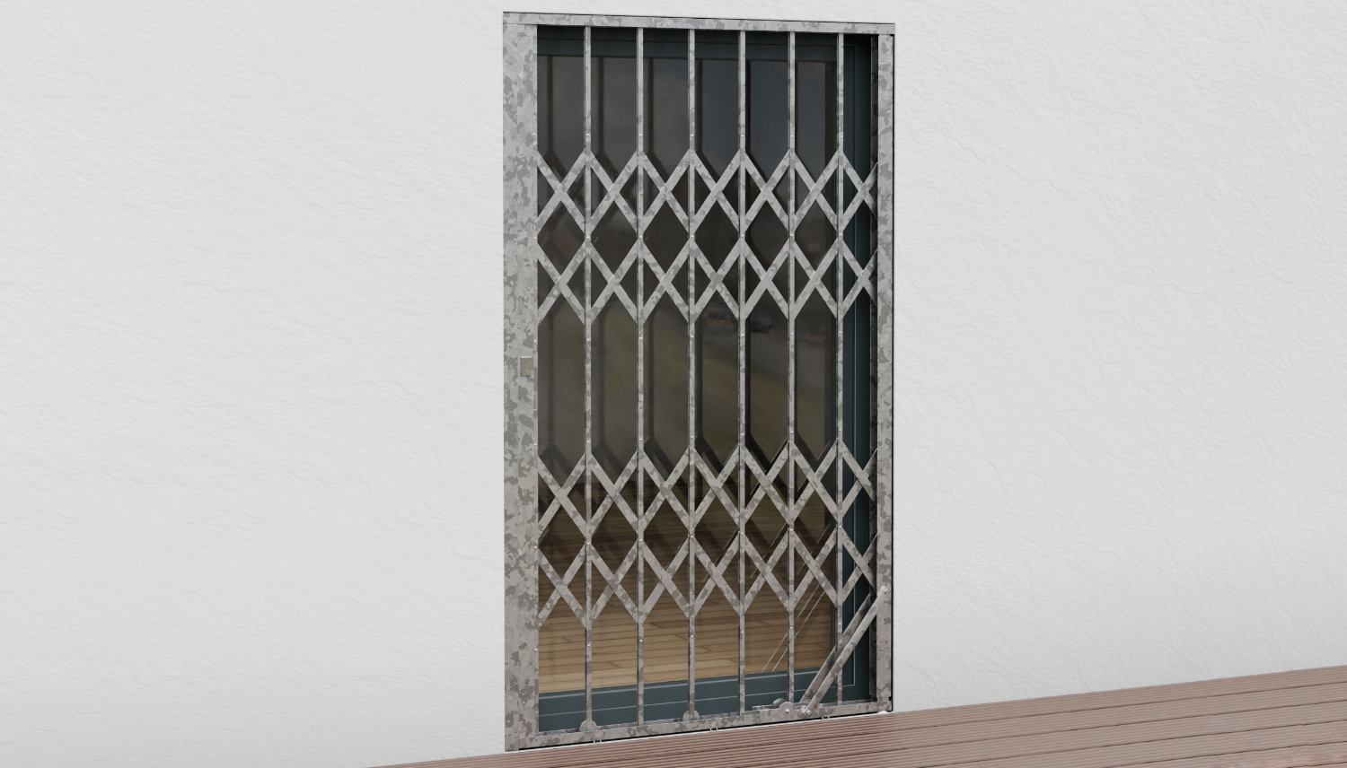 Grille articulée galvanisée 1 battant 