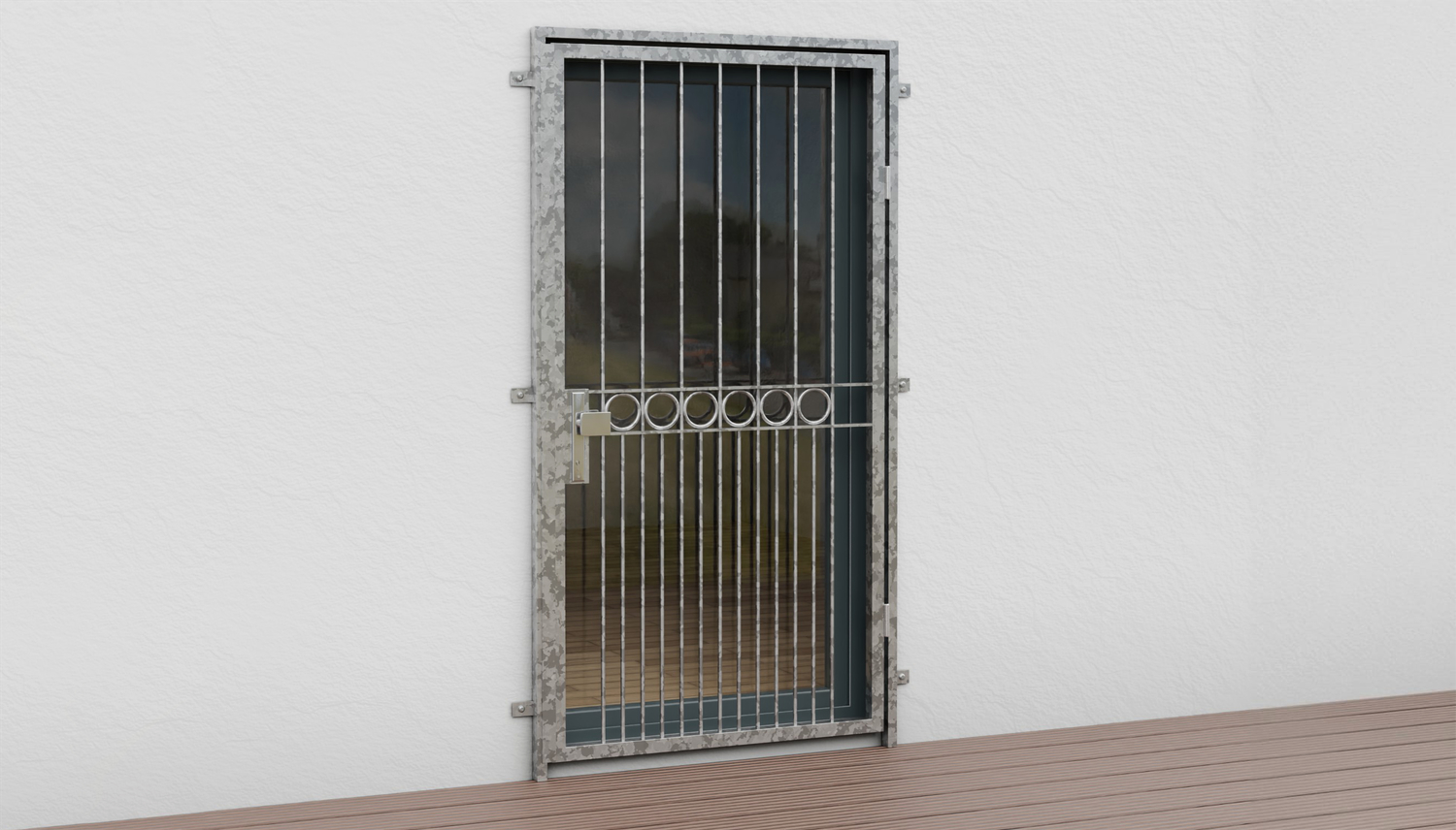 Porte grillagée en acier galvanisé Rangée d'anneaux