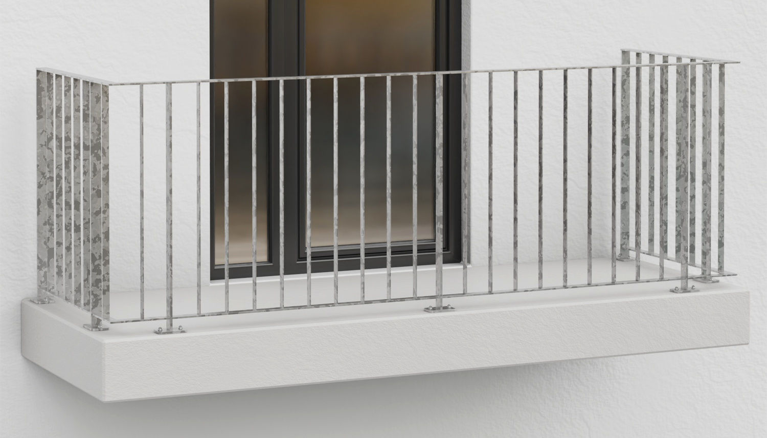 Balustrade de balcon en acier plat galvanisé moderne 