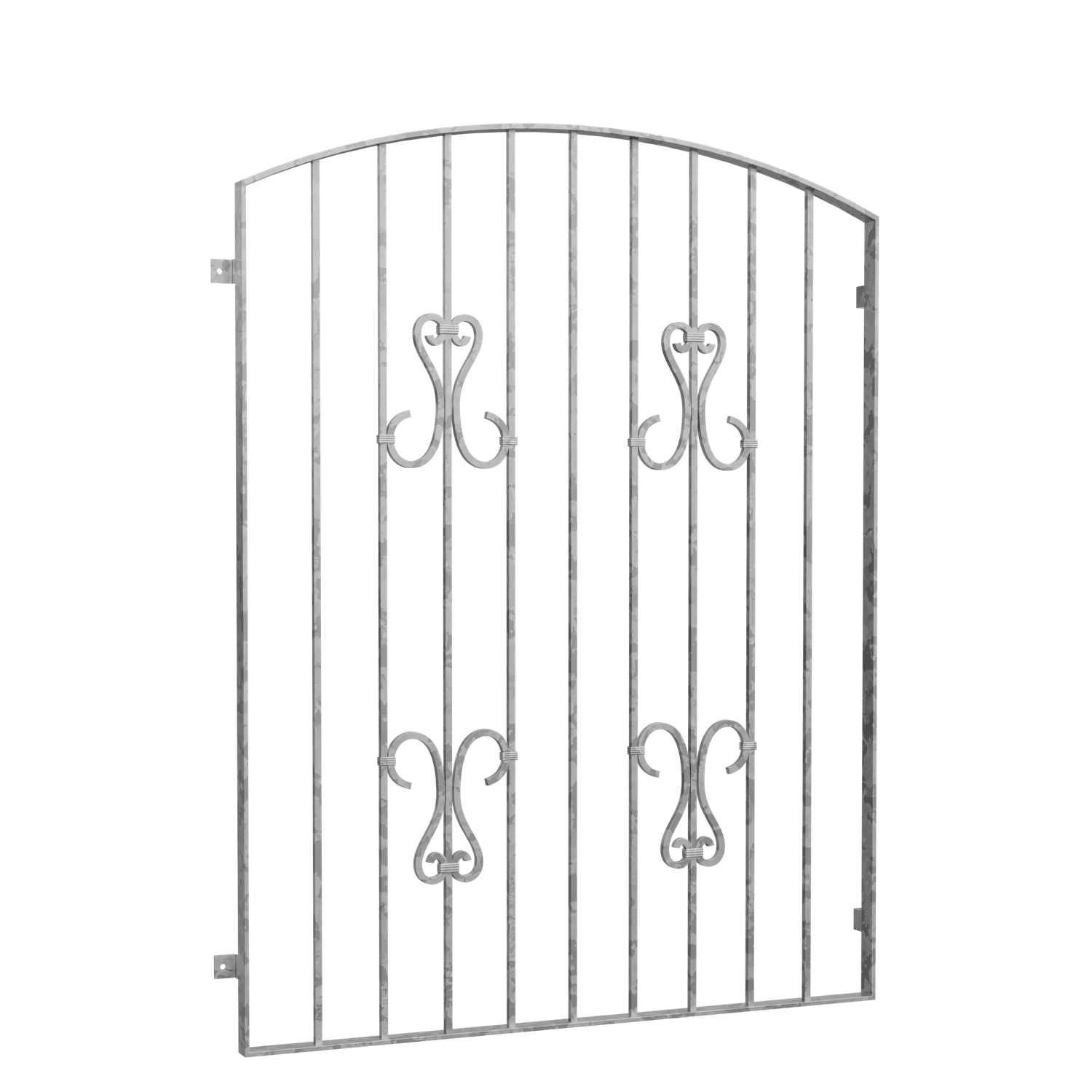 Grille de défense pour fenêtres en acier galvanisé scroll 2 arc supérieur 