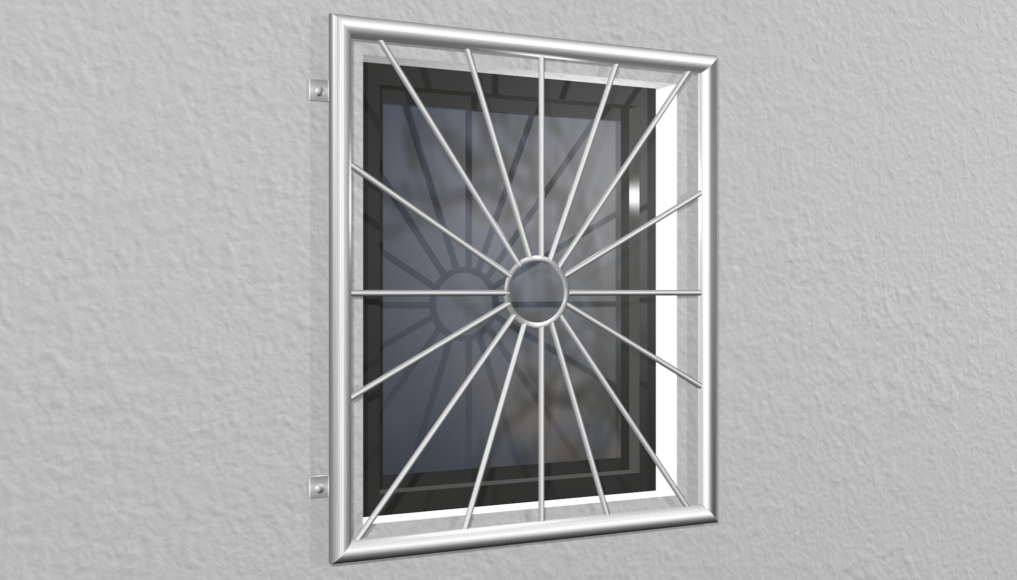 Grille de défense pour fenêtres en acier inoxydable cercle solaire 