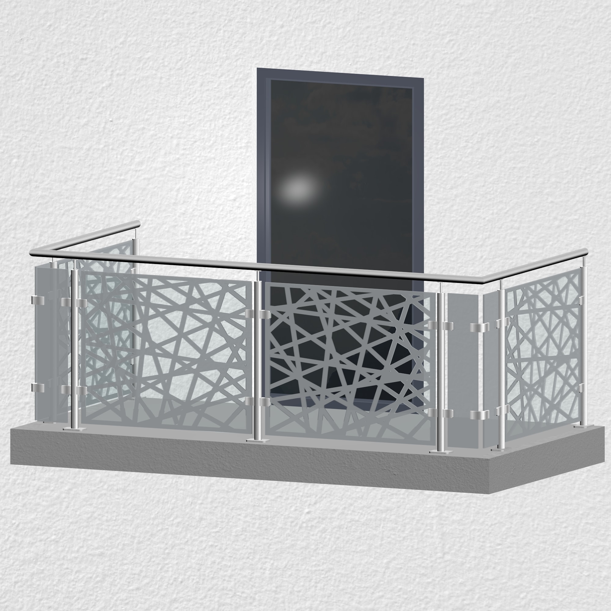 Balustrade de balcon en acier inoxydable design Verre AB 1 MO