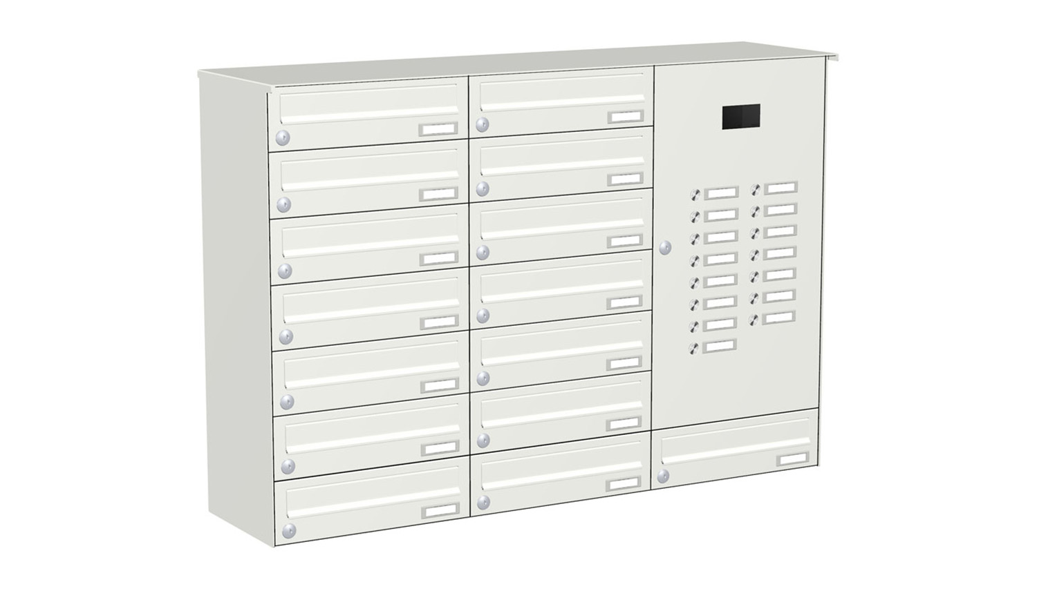 Briefkastenanlage | Aufputz | 15-fach | Waagerecht | Audio | Video | Farbe