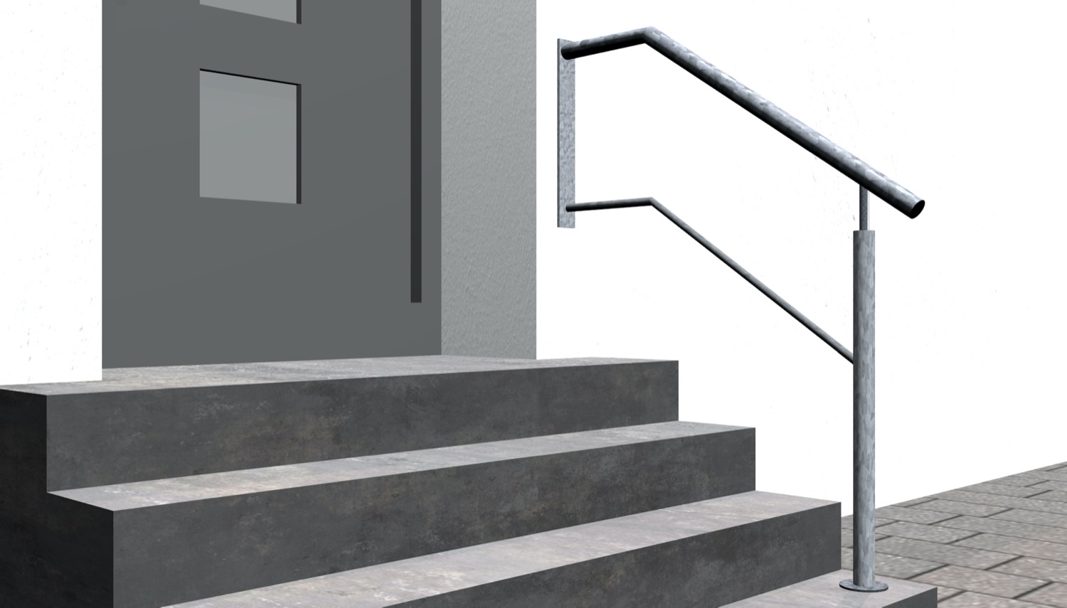 Balustrade d’escalier en acier galvanisé WTS 1-3 croisillons 
