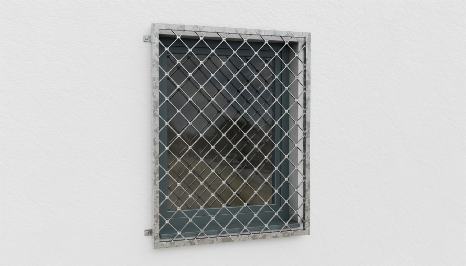 Grille de défense pour fenêtres en acier galvanisé losanges