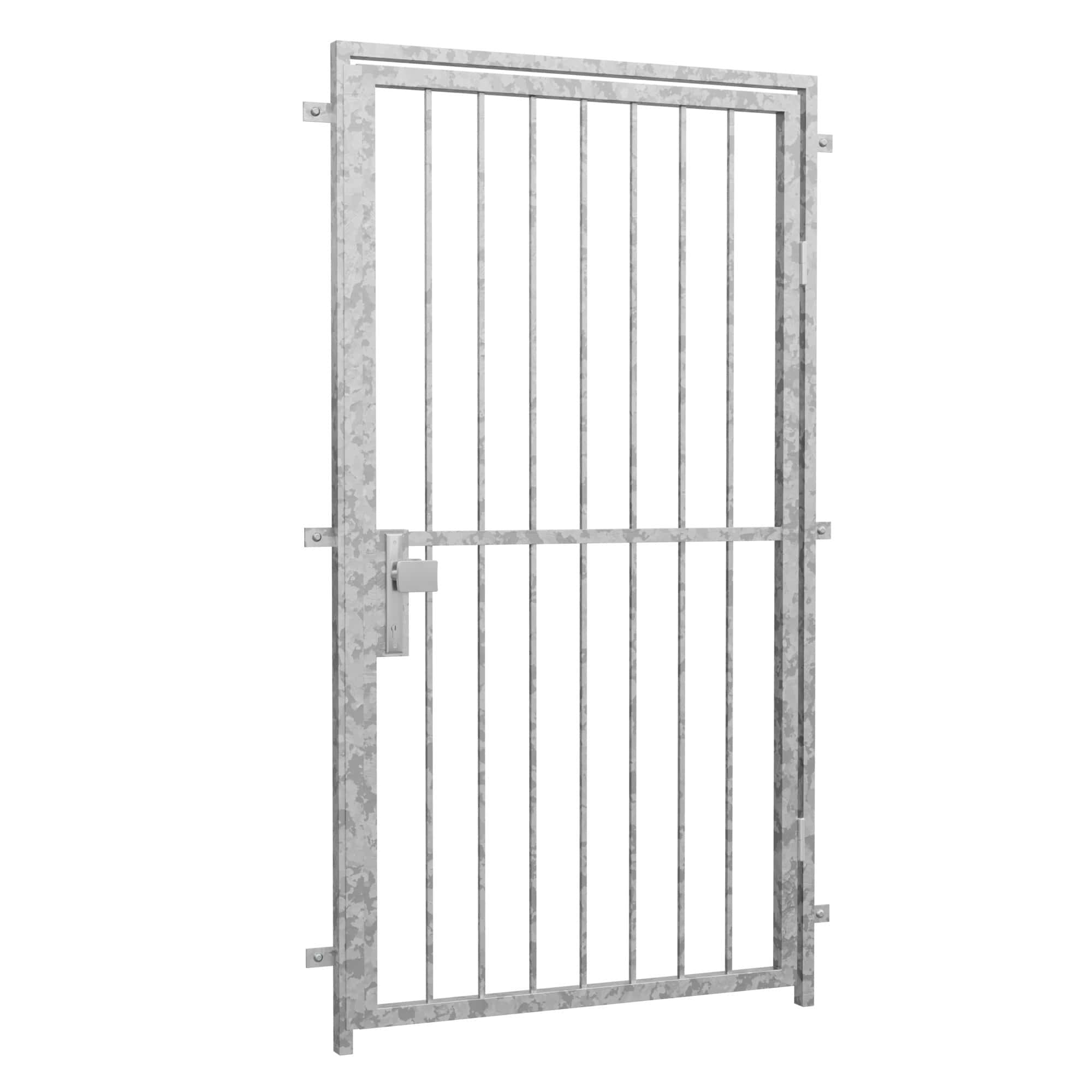 Porte grillagée en acier galvanisé barre verticale 