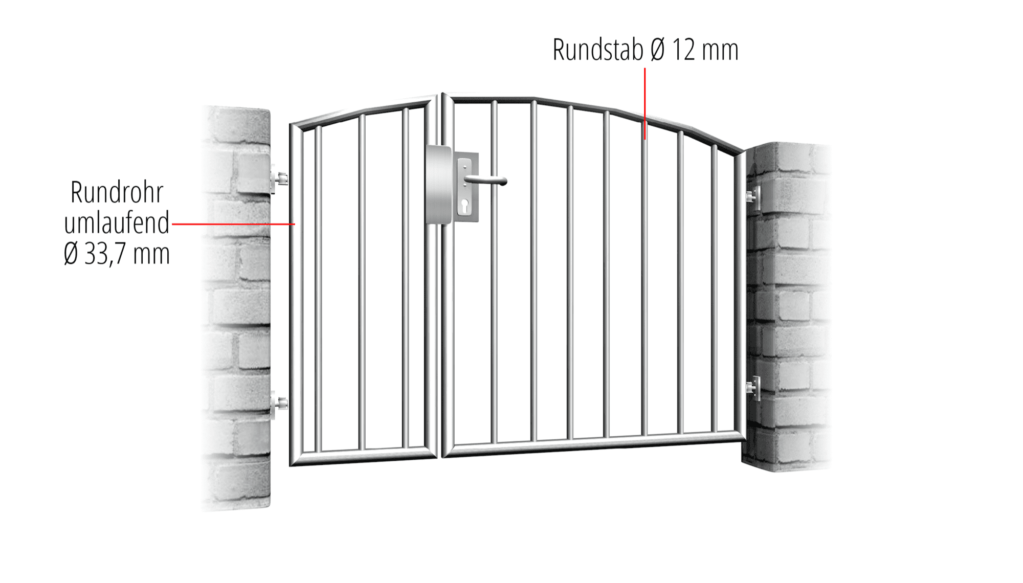 Portillon de jardin en acier inoxydable barre verticale à 2 battants 2, OB