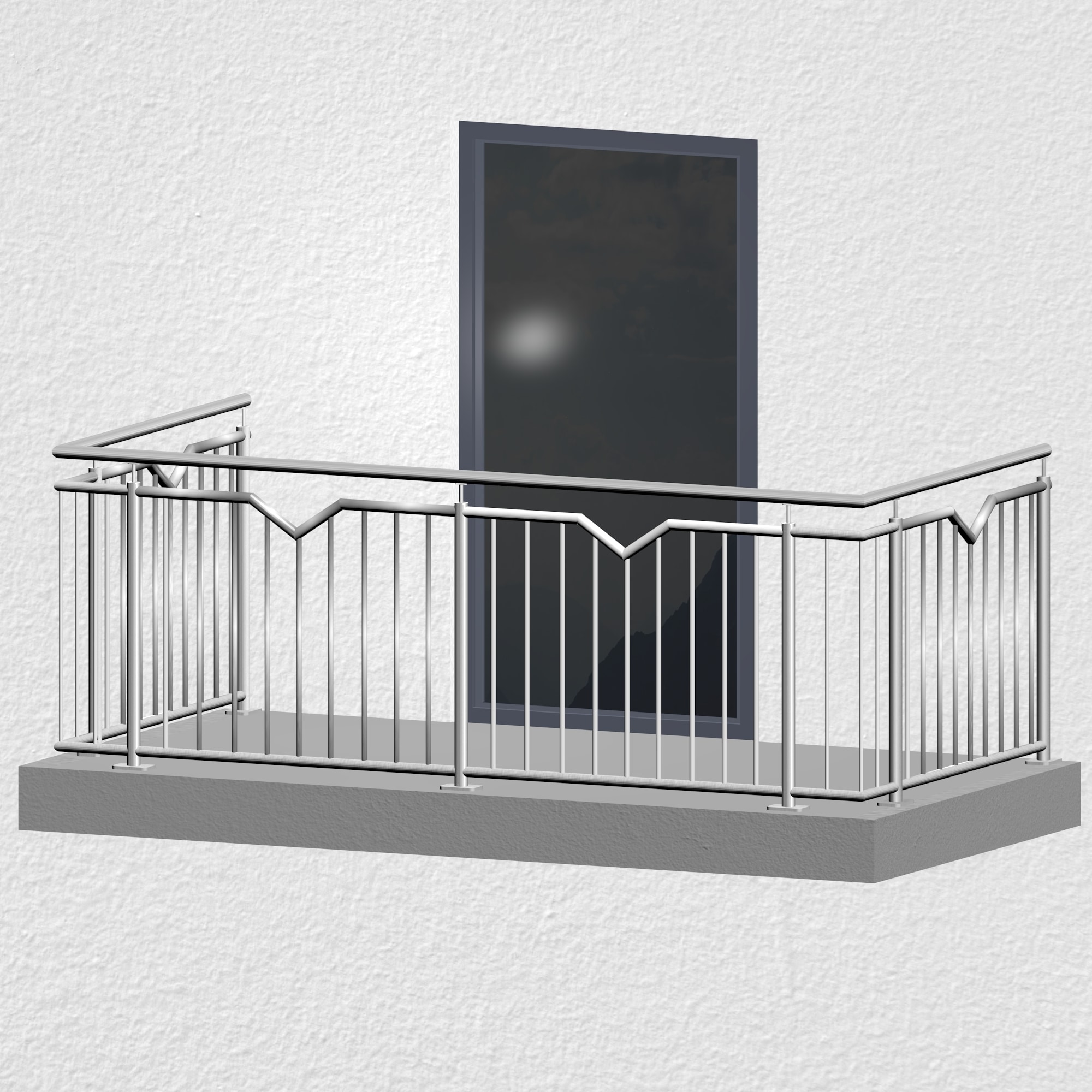 Balustrade de balcon en acier inoxydable simple V