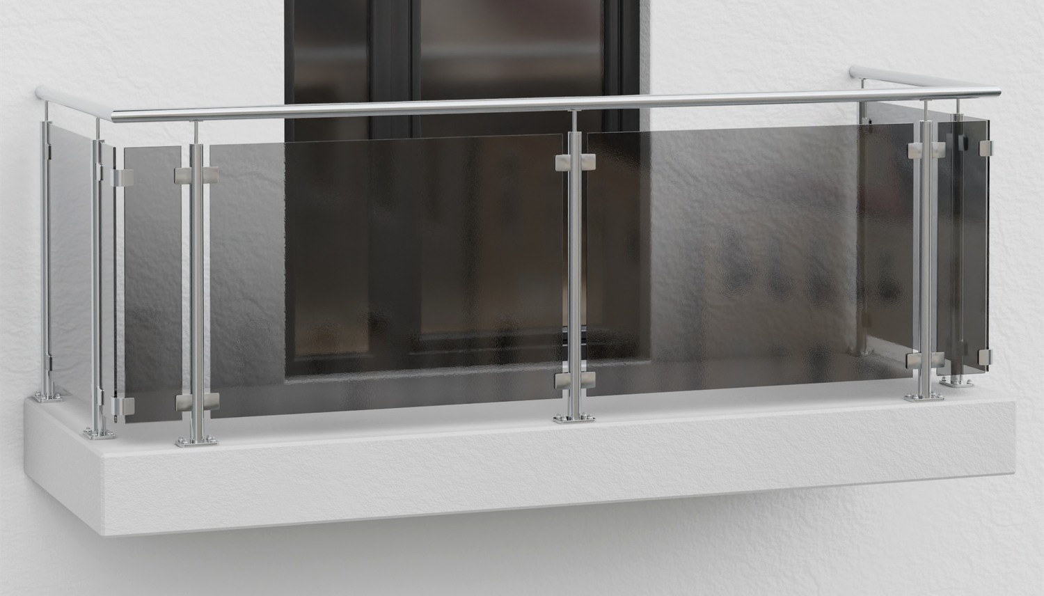 Balustrade de balcon en acier inoxydable gris MO