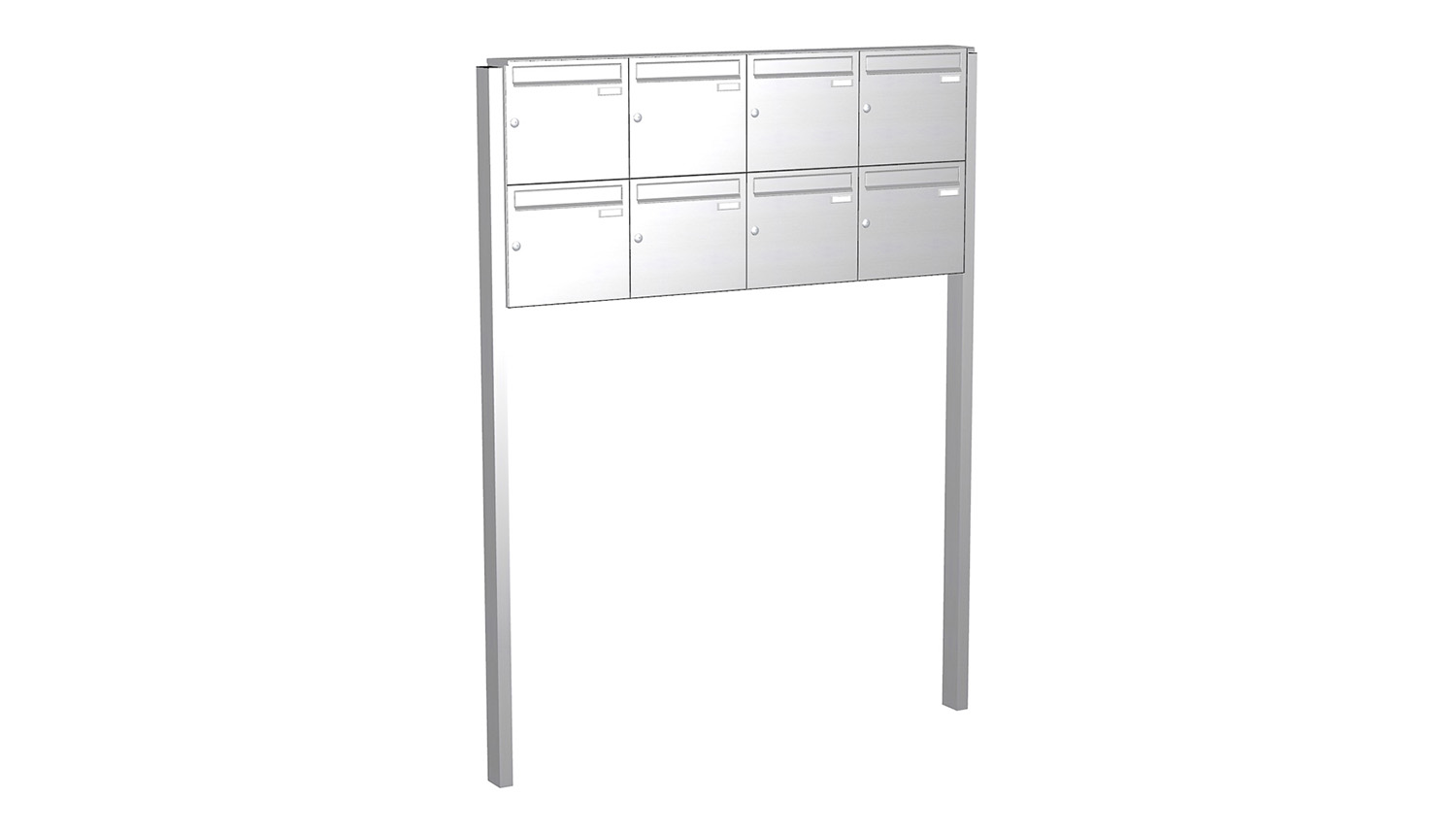 Briefkastenanlage | Freistehend | 8-fach | Senkrecht | Edelstahl
