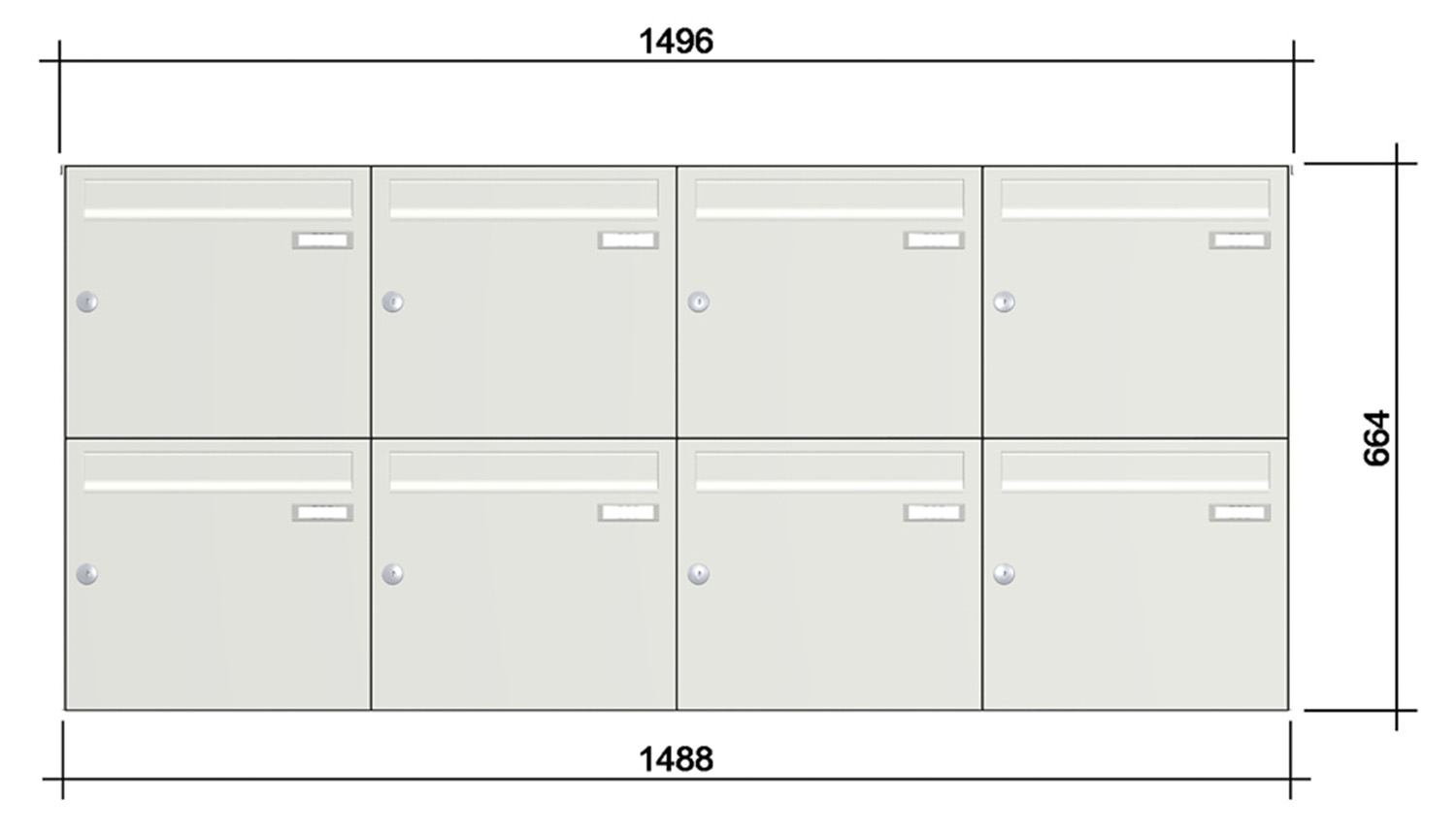 Briefkastenanlage | Aufputz | 8-fach | Senkrecht | Farbe