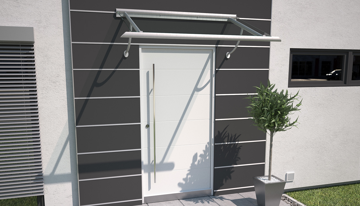 Vordach Aluminium Calypso VSG-Glas