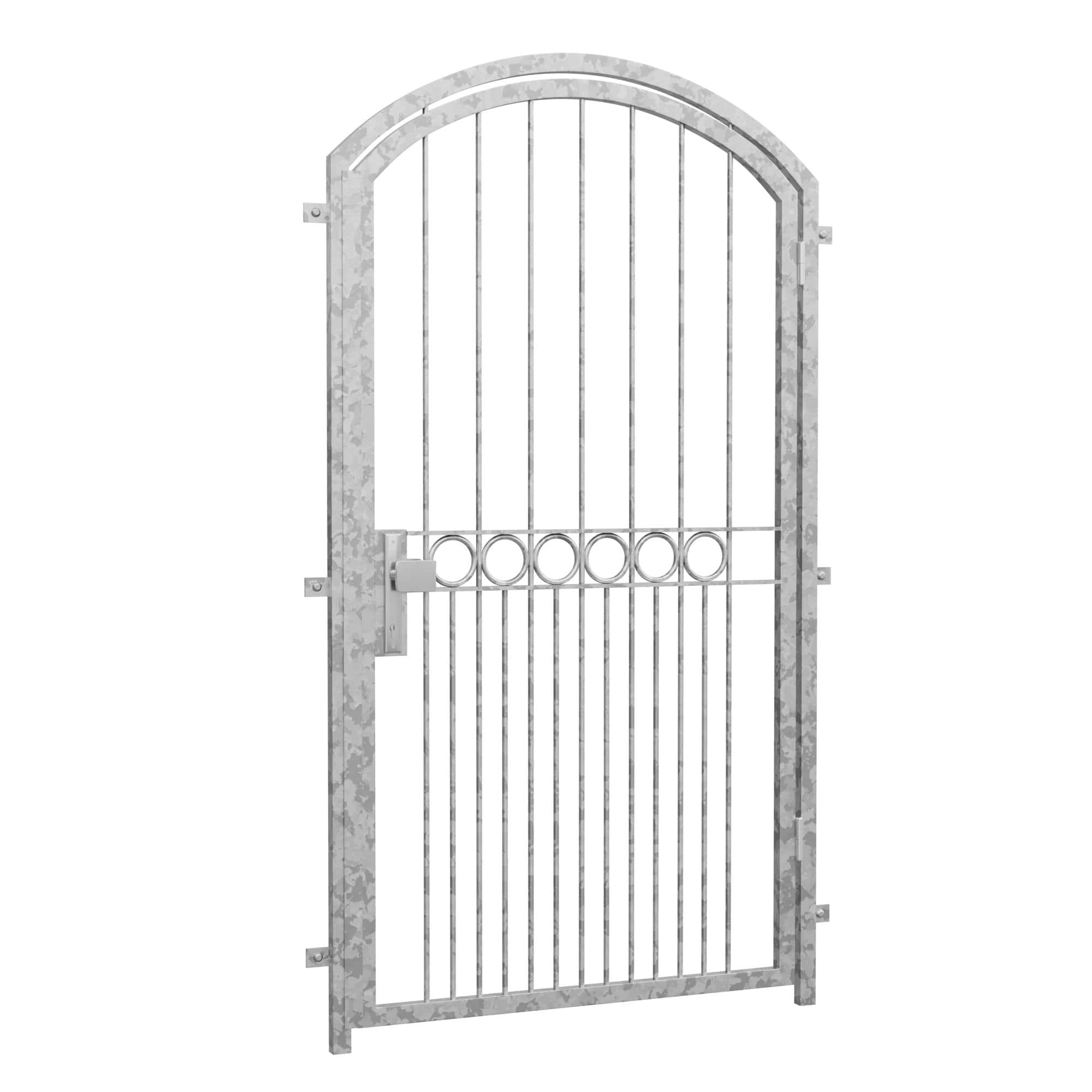 Porte grillagée en acier galvanisé Rangée d'anneaux Arc supérieur