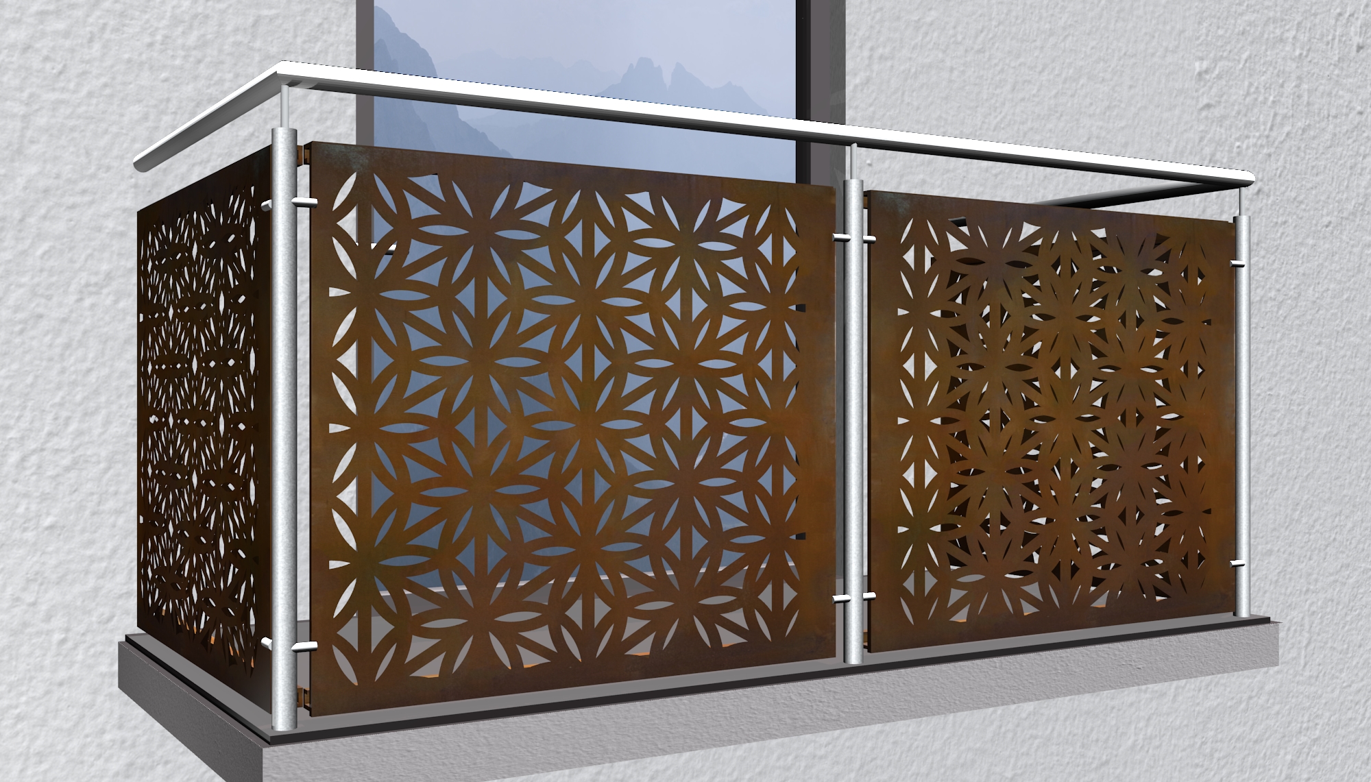 Garde-Corps de balcon en acier Corten BT