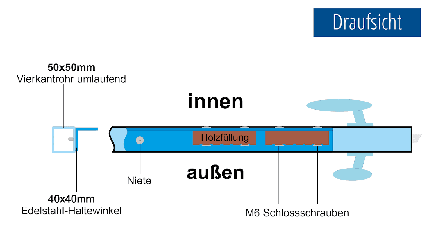 Portail de jardin en acier inoxydable à 2 battants HFS, GE, BK