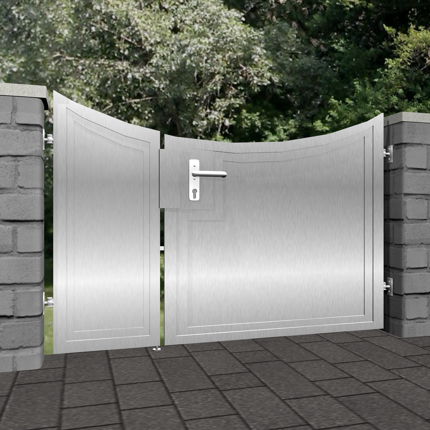 Brise-vue à 2 battants en acier inoxydable pour portillon de jardin Opaque, UB